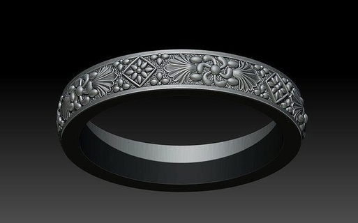 Kadın çiçek yüzük takı yüzükler altın yazdırılabilir gümüş elmas mücevher düğün nişan platin parlak kolye 3d print model - Mito3D