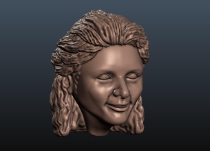 woman head 10 art face female anatomy character body people sculptures young mature hair queue tail girl 3d print model - Mito3D