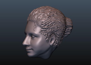 woman head 13 art face female anatomy character body people sculptures young mature hair queue tail girl 3d print model - Mito3D