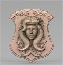 mujer cabeza bas alivio decoración niña escultura flor arquitectónico estatua barroco rococó decorativo ornamento arte esculturas esculpir hembra 3d print model - Mito3D