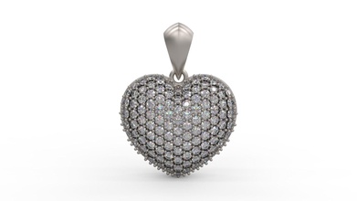 woman heart pendant 999 gold jewel jewellry jewelry silver printable diamond fashion wedding solitaire saphire ruby necklace love valentine gem pendants 3d print model - Mito3D
