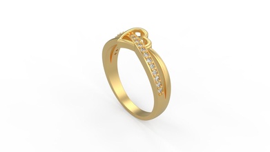 woman heart solitaire ring 311 gold jewel jewellry jewelry silver printable diamond fashion wedding saphire ruby love valentine rings 3d print model - Mito3D