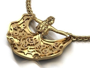 teppich zeichnungen jewelry orginal design luxus gold mode modern druckbar sterling engagem schönheit klassisch silber wunderschönen schutz frau mädchen dame nett engel schmuck anhänger 3d print model - Mito3D