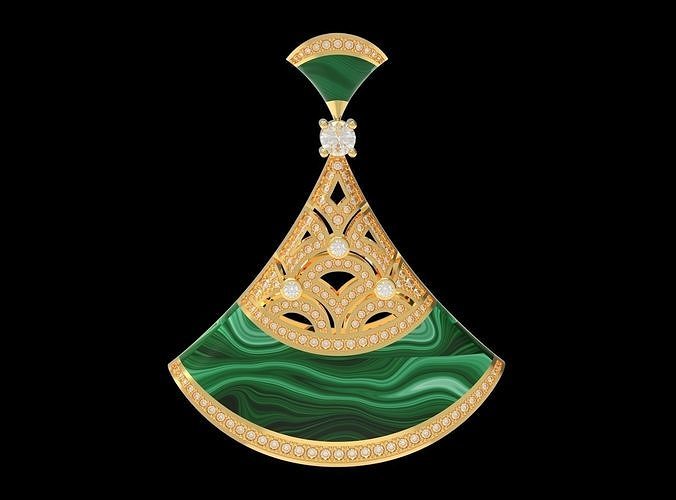 femme pendentif or bijoux argent imprimable platine gemme brillant Collier rêver diamant mode luxe 3D print model - Mito3D