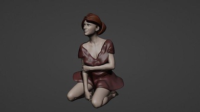 donna in posa pronto to stampa ragazza corpo 3dmodel pronta per stampare modello vestito stuzzicando arte stl obj sculture anatomia femminile statua 3d print model - Mito3D