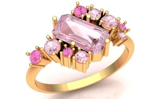 Frau Ring Gold Silber Diamant Schmuck druckbar Juwel Mode Ringe 3d print model - Mito3D