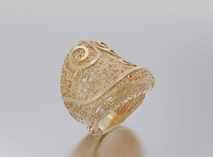mujer anillo oro plata joyería joya amor retro diseño romance ilustración Arte geométrico símbolo florido decoración diamante libra esterlina anillos 3d print model - Mito3D