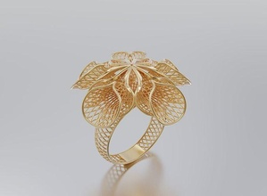 mujer anillo oro plata joyería joya retro Arte diseño ilustración papel resumen florido decoración tarjeta patrón anillos 3d print model - Mito3D