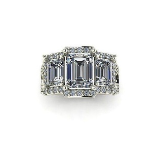 Frau Ring Schmuck Juwel wertvoll Engagement leuchtenden druckbar Silber Ringe Hochzeit Gold Diamant 3d print model - Mito3D