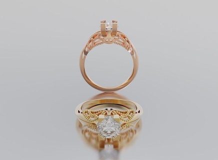 mulher anel ouro prata luxo diamante brilhante Projeto branco esterlina interior jóia jóias Casamento noivado platina joalheria argolas 3d print model - Mito3D