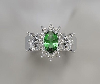 Frau Ring Schmuck Juwel Platin leuchtenden druckbar Silber Ringe Diamant brillant Engagement Mode 3d print model - Mito3D