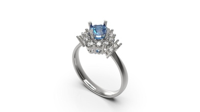 femme bague 01 or bijou bijoux argent imprimable diamant mode mariage solitaire saphir rubis engagem goujat beauté 3d print model - Mito3D