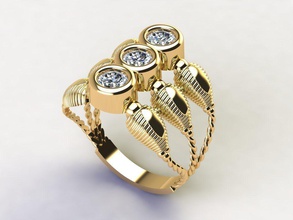 mulher anel 04 a ouro jóia tria printable da forma de diamante prata sterling dedo gem branco brilhantes casamento jóias o engajamento anéis 3d print model - Mito3D