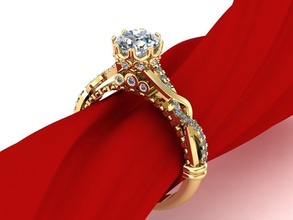 woman ring 15 jewelry precious luxury shining gold engagement diamond fashion jewel gem wedding printable rings victoria victorian style verragio jewels 3d print model - Mito3D