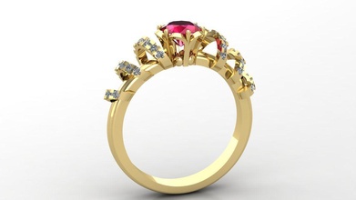 mulher anel 16 joalheria ouro Casamento noivado prata moda beleza 3dmodel zbrush diamante casamento rinoceronte argolas brincos jóia gema verrágio 3d print model - Mito3D