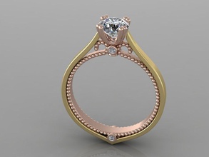 donna squillare 18 gioielleria prezioso lusso splendente oro fidanzamento diamante moda gioiello gemma nozze stampabile anelli victoria vittoriano stile verragio gioielli 3d print model - Mito3D