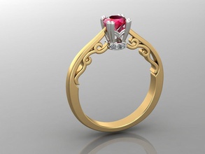 mulher anel 19 joalheria ouro casamento noivado prata moda beleza 3dmodel zbrush diamante rinoceronte argolas brincos jóia gema 3d print model - Mito3D