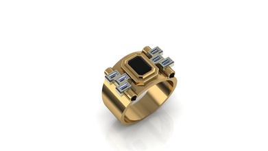 mujer anillo 22 oro plata gemas diseño imprimible joyería joya anillos 3d print model - Mito3D