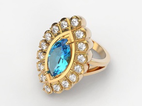 mujer anillo de 25 la joyería impresión 3dprinted imprimible los anillos diseño joya oro moda printabl otros creación prototipos plata marquesa 3d print model - Mito3D