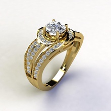 kadın yüzük 3d şımarıklık model yüzükler solitaire sterlin yazdırılabilir elmas platin parlak düğün nişan mücevher gümüş takı beyaz altın evlilik 3d print model - Mito3D