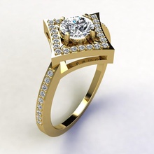 donna squillare 3d prining modello anelli solitario sterlina stampabile diamante platino brillante nozze fidanzamento gioiello gioielleria argento bianca oro matrimonio 3d print model - Mito3D