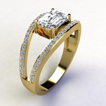 Kadın yüzük 3d şımarıklık model yüzükler Solitaire sterlin yazdırılabilir elmas platin parlak düğün nişan mücevher gümüş takı beyaz altın krom parlıyor 3d print model - Mito3D