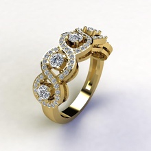 femme bague 3d pring modèle anneaux solitaire sterling imprimable diamant platine brillant mariage engagement bijou bijoux argent blanc or 3d print model - Mito3D