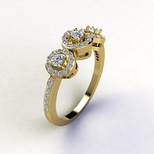 mujer anillo 3d pring modelo anillos solitario libra esterlina imprimible diamante platino brillante boda compromiso joya joyería plata blanco oro matrimonio 3d print model - Mito3D