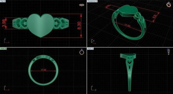 Kadın yüzük 3d Yazdır model mücevher elmaslar elmas altın gümüş takı yüzükler 3d print model - Mito3D