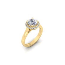 femme bague 52 anneaux solitaire sterling imprimable diamant platine brillant mariage engagement bijou bijoux argent blanc or chrome 3d print model - Mito3D