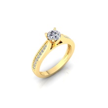 femme bague 59 anneaux solitaire sterling imprimable diamant platine brillant mariage engagement bijou bijoux argent blanc or chrome 3d print model - Mito3D