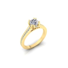 femme bague 62 anneaux solitaire sterling imprimable diamant platine brillant mariage engagement bijou bijoux argent blanc or chrome 3d print model - Mito3D
