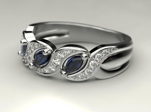 mujer anillo de la marquesa joyería impresión 3dprinted imprimible los anillos diseño joya oro moda printabl creación prototipos plata boda 3d print model - Mito3D