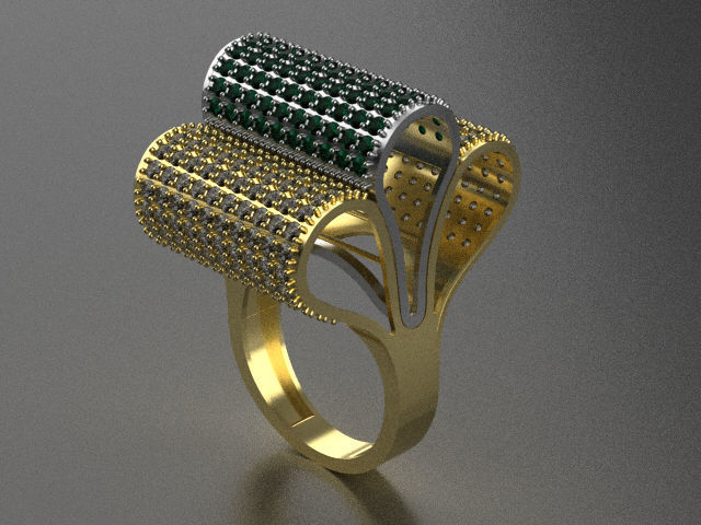kadın yüzük taş 3 parçalar r00050 mücevher altın gümüş yazdırılabilir moda sterlin beyaz parlak elmas safir takı bilezik vintag giyim düğün nişan yüzükler 3D print model - Mito3D