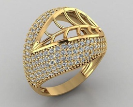 mujer anillos 3d anillo joyería joya oro plata imprimible diamante Boda Moda 3d print model - Mito3D