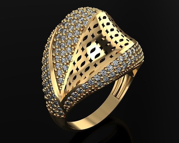 woman rings 3d ring jewelry gold silver jewellery diamond jewel fashion engagem wedding cad 3D print model - Mito3D