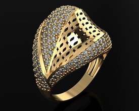 woman rings 3d ring jewelry gold silver jewellery diamond jewel fashion engagem wedding cad 3d print model - Mito3D