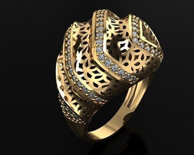 donna anelli 3d squillare gioielleria oro argento diamante nozze gioiello moda gemma 3d print model - Mito3D
