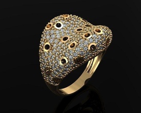 woman rings 3d ring jewelry gold silver diamond jewel jewellery gem wedding fashion 3d print model - Mito3D