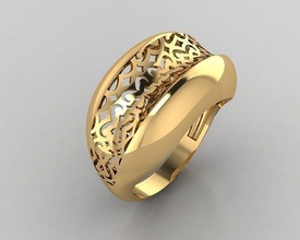 woman rings 3d jewelry ring gold fashion 3d print model - Mito3D