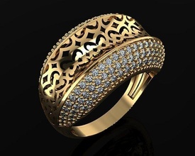 mulher argolas 3d anel joalheria ouro prata diamante jóias Casamento jóia branco imprimível 3d print model - Mito3D