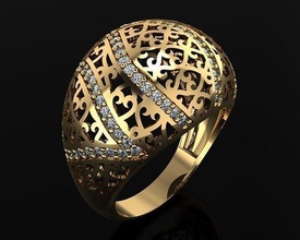 woman rings 3d ring jewelry gold silver printable diamond jewellery jewel wedding fashion 3d print model - Mito3D