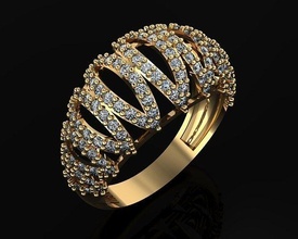Kadın yüzükler 3d yüzük takı altın gümüş elmas mücevher moda düğün 3d print model - Mito3D