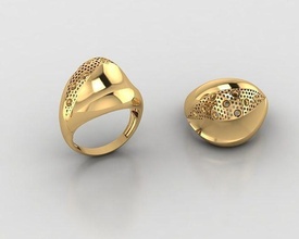 woman rings 3d jewelry gold silver jewellery fashion ring diamond jewel wedding 3d print model - Mito3D