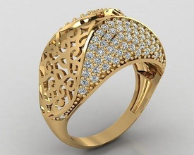 woman rings 3d ring jewelry gold silver diamond jewellery wedding jewel fashion 3d print model - Mito3D
