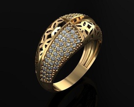 kadın yüzükler 3d yüzük takı altın gümüş elmas mücevher moda düğün 3d print model - Mito3D