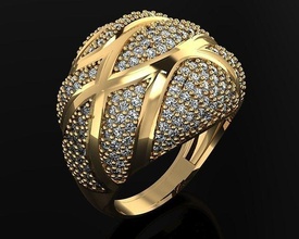 woman rings 3d ring jewelry gold silver diamond jewellery jewel fashion wedding 3d print model - Mito3D