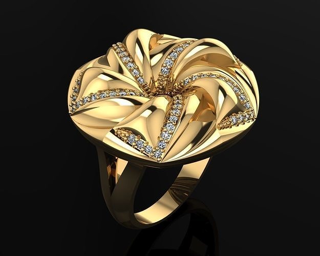 donna anelli 3d squillare gioielleria oro argento diamante gioiello 3D print model - Mito3D