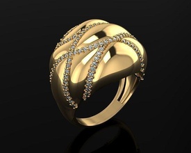 donna anelli 3d squillare gioielleria oro argento gioiello moda diamante brillante nozze 3d print model - Mito3D