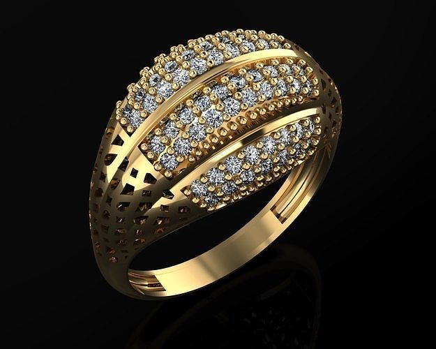 woman rings 3d ring jewelry gold silver jewellery jewel diamond white fashion gem 3D print model - Mito3D